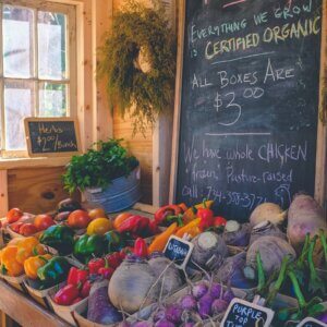 organic produce stand