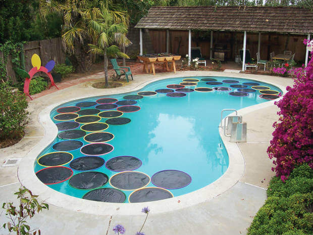 diy pool heater floating lily pad