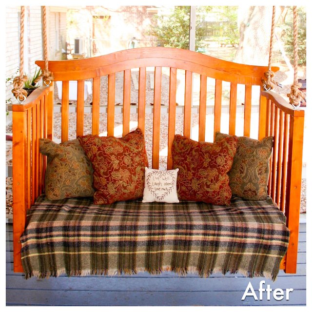 finished porch swing