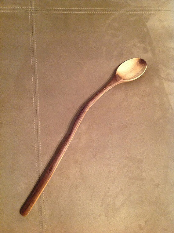 black walnut bent wood spoon
