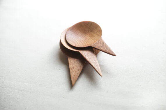 hand-carved beech scoops