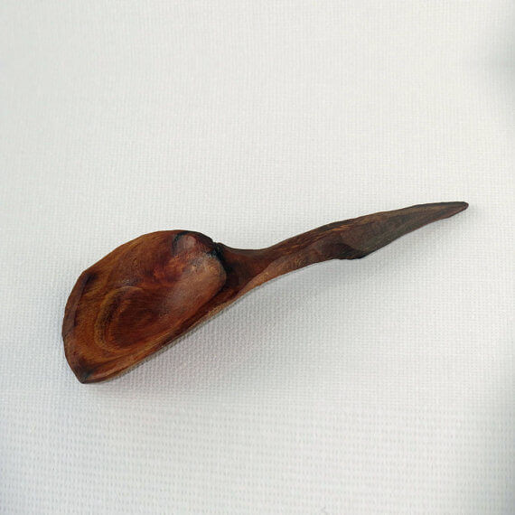 hand carved cherry burl wood spoon