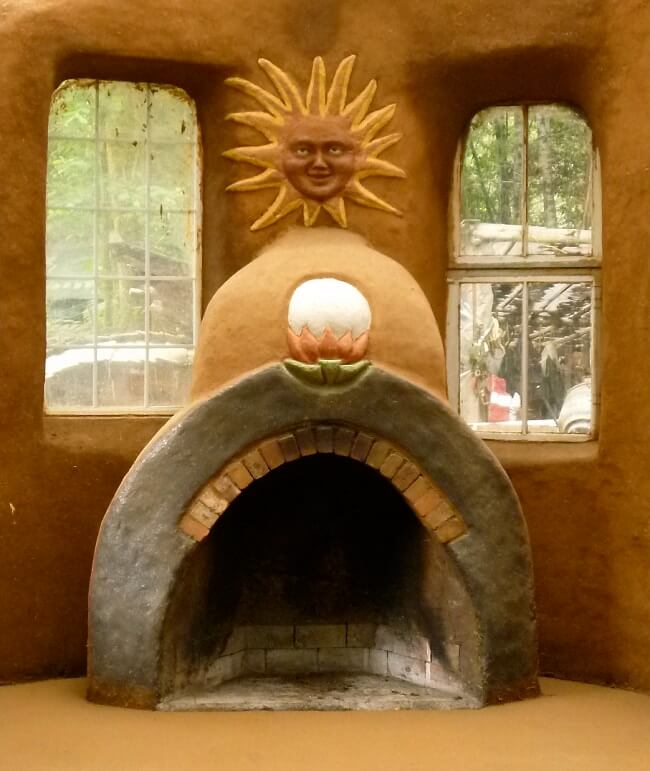 cob fireplace