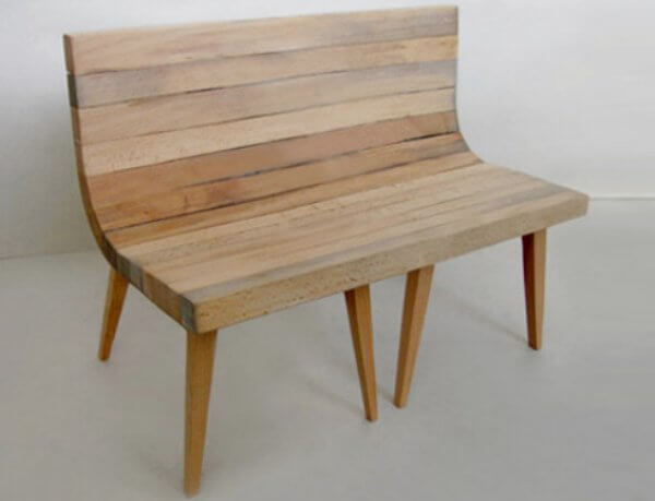 wood slat bench