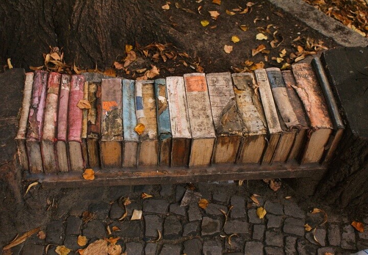 chair made from books