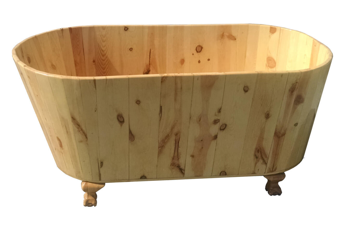 Pine wood bath tub from etsy seller Driftwood Tubs.