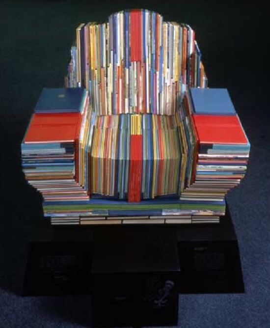 chair made of books