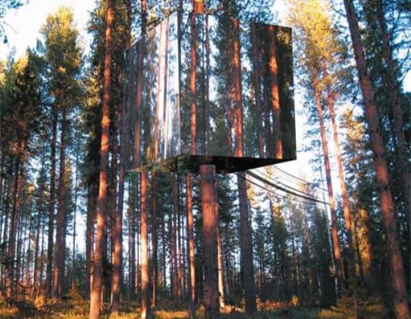 mirrored tree house