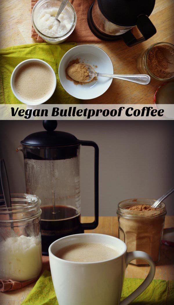 You can skip the butter and coconut oil: this vegan bulletproof coffee is so delicious, making a great morning or afternoon treat, with the benefit of healthy coconut oils and superfood maca.
