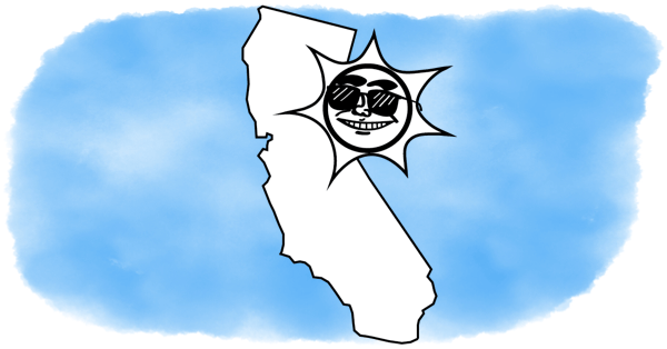 solar power shines on California