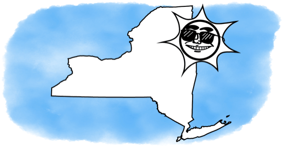 the sun smiles on New York