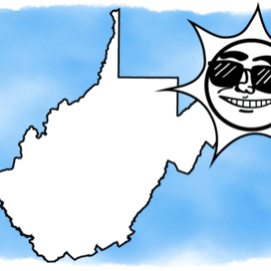solar energy shining on West Virginia