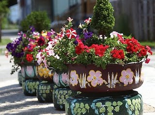 Recycled Tire Planter Project