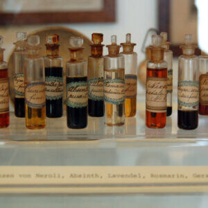 essential oils at a museum