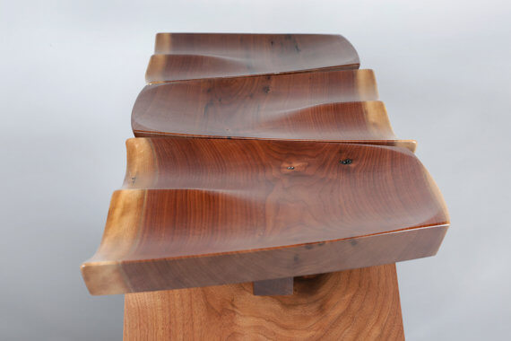 Walnut Stools with Natural Edge