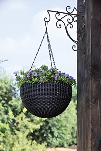 Keter 13.8-Inch Round Plastic Resin Hanging Planters 