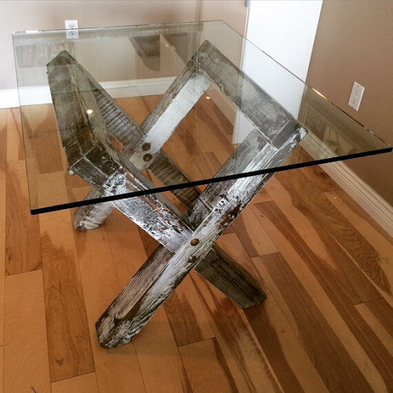Glass-topped Dining Table