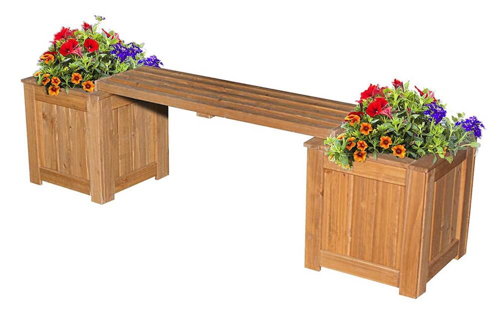 Patio Bench with Planters