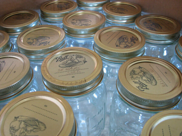 Seal-able glass jars.