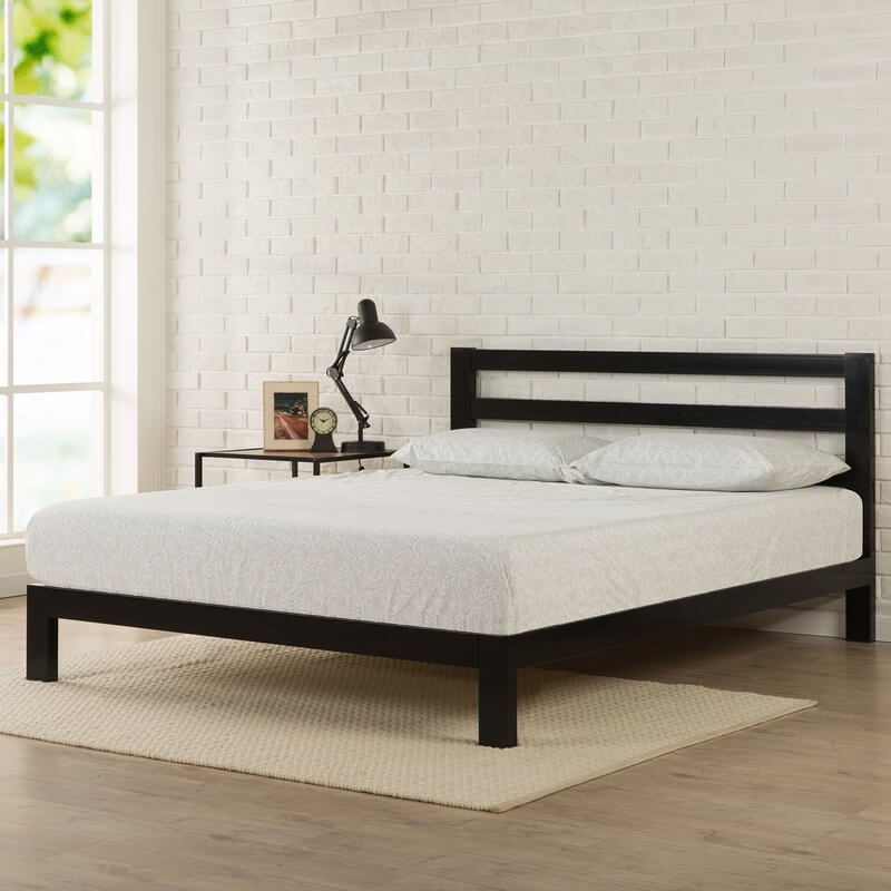 Modern Metal and Wood Platform Bed