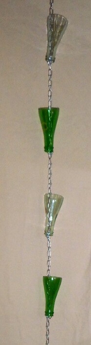 Upcycled Glass Bottle Rain Chain