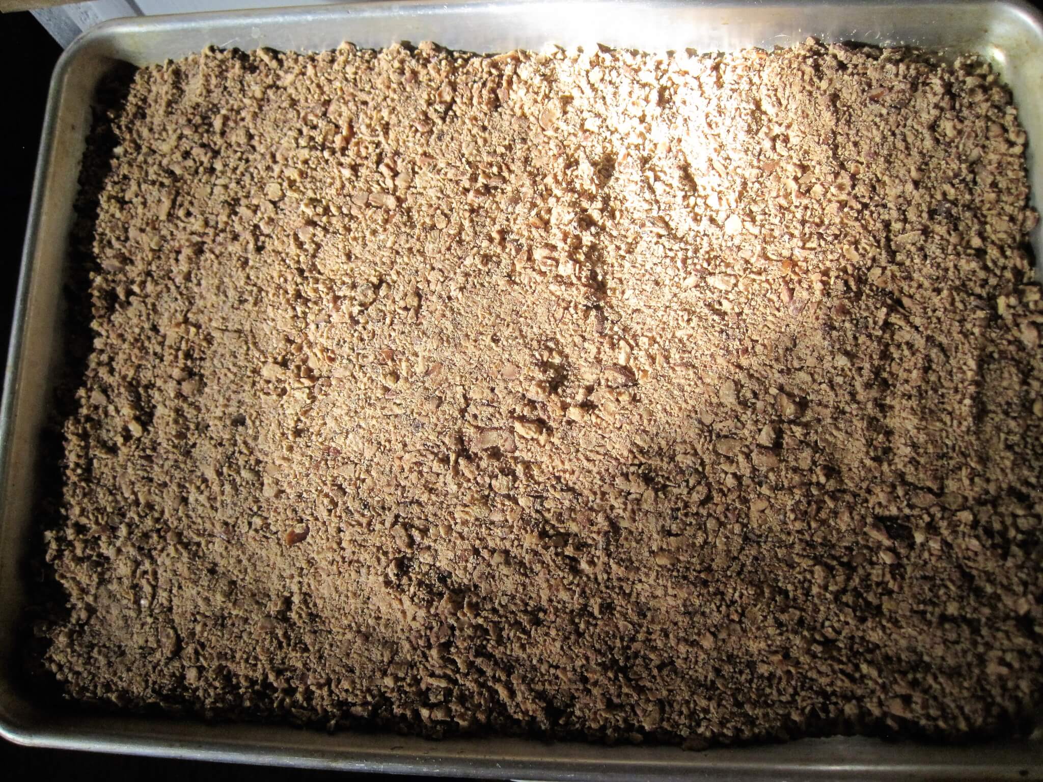 ground acorn on sheet pan