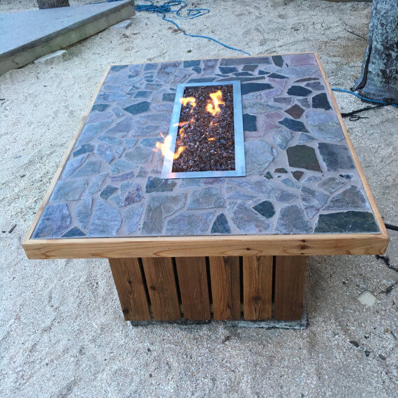 Slate Top Fire Pit Table
