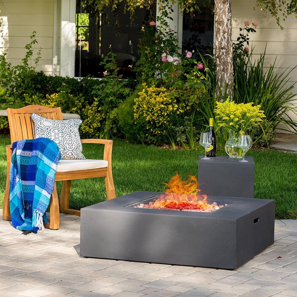 Square Gas Fire Pit Table