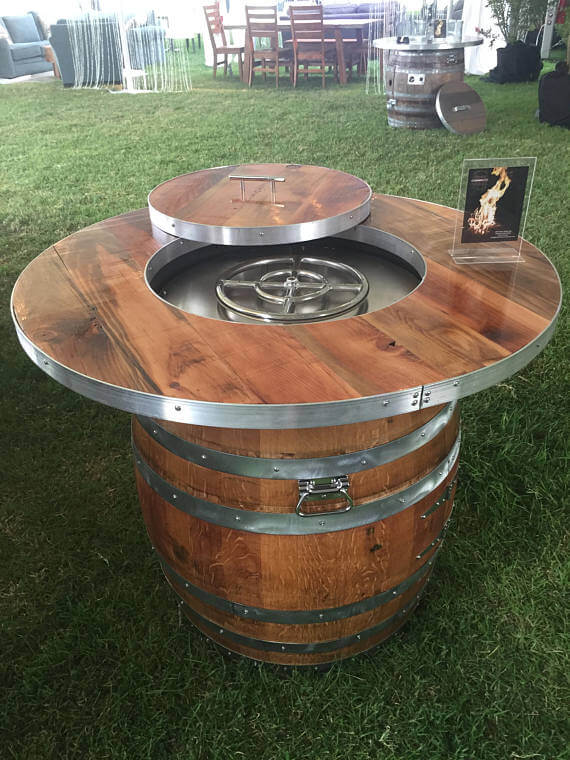 Fire Pit Tables Insteading, Wine Barrel Table Fire Pit