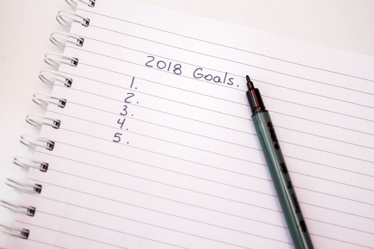 list of items titled 2018 goals