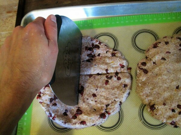 cutting scone dough