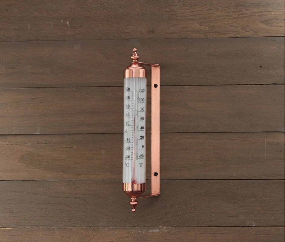 Copper Finish Garden Thermometer