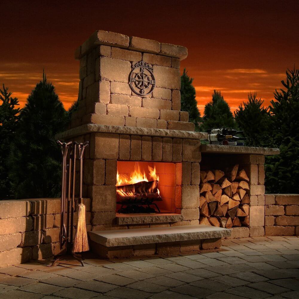 Colonial Outdoor Fireplace
