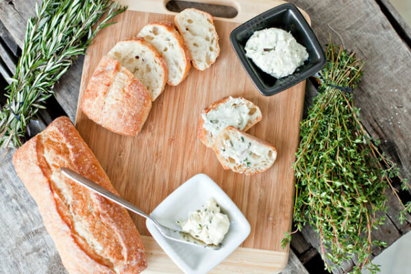 bread and herb butter