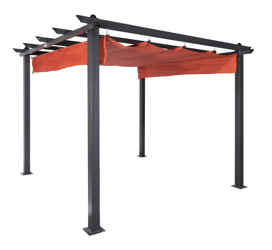 metal pergola with canopy