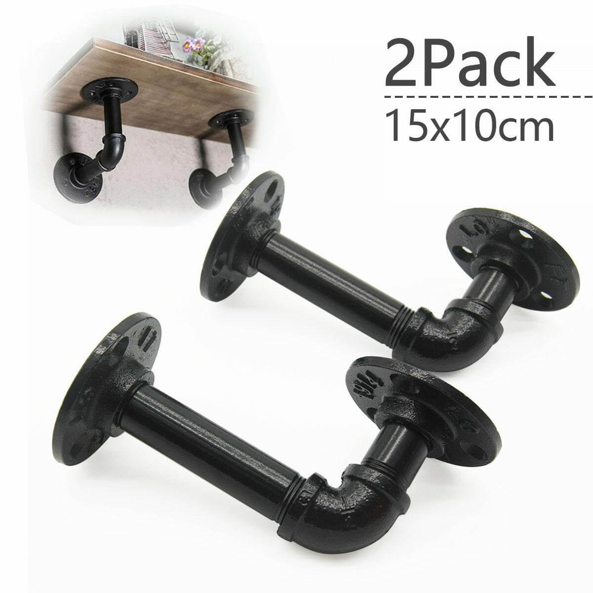 Set Of Two Black Pipe Brackets