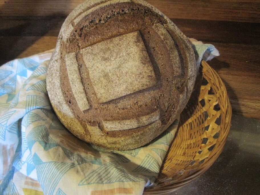 loaf of wholegrain sour bread