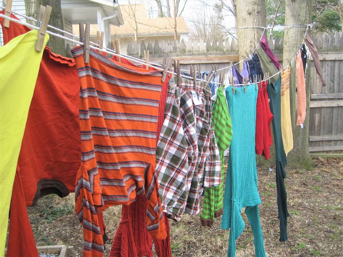 clothes drying on a line