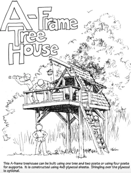 a-frame tree house plans