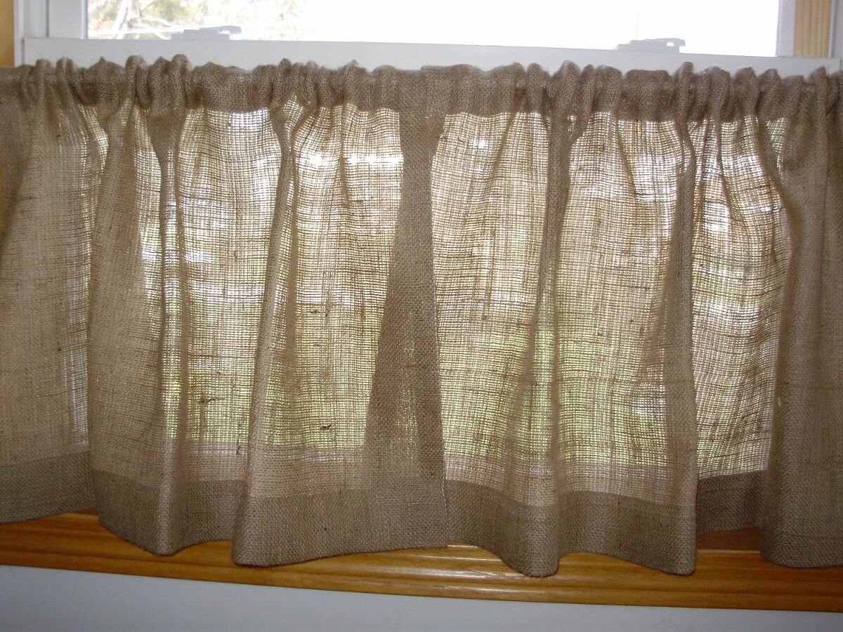 Burlap Kitchen Curtains