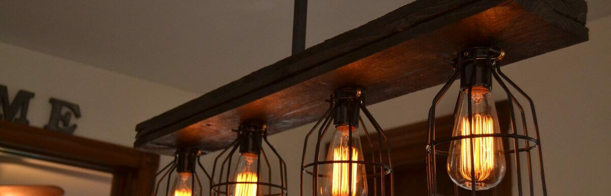 caged wood kitchen island pendant light