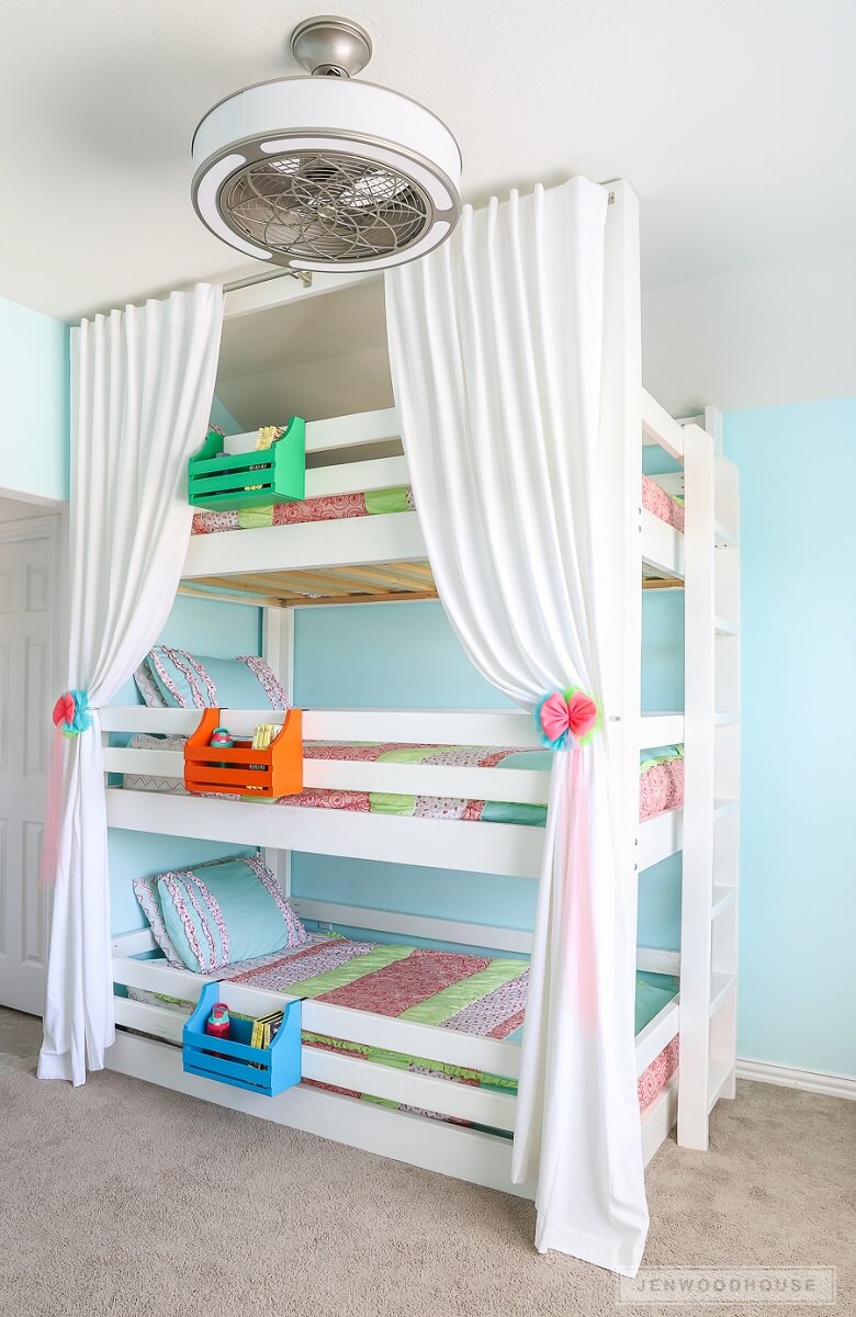Bunk Bed Plans Insteading, Triple Bunk Bed Rooms To Go