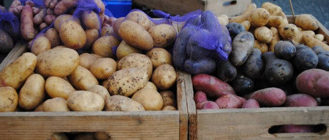 potatoes in bin