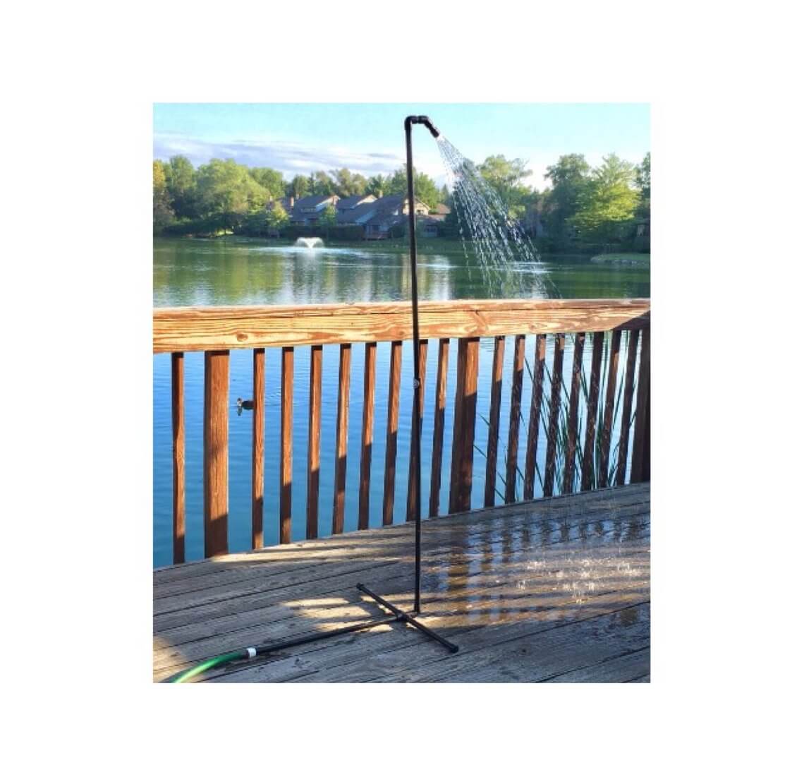 Simple Stand Alone PVC Pipe Outdoor Shower