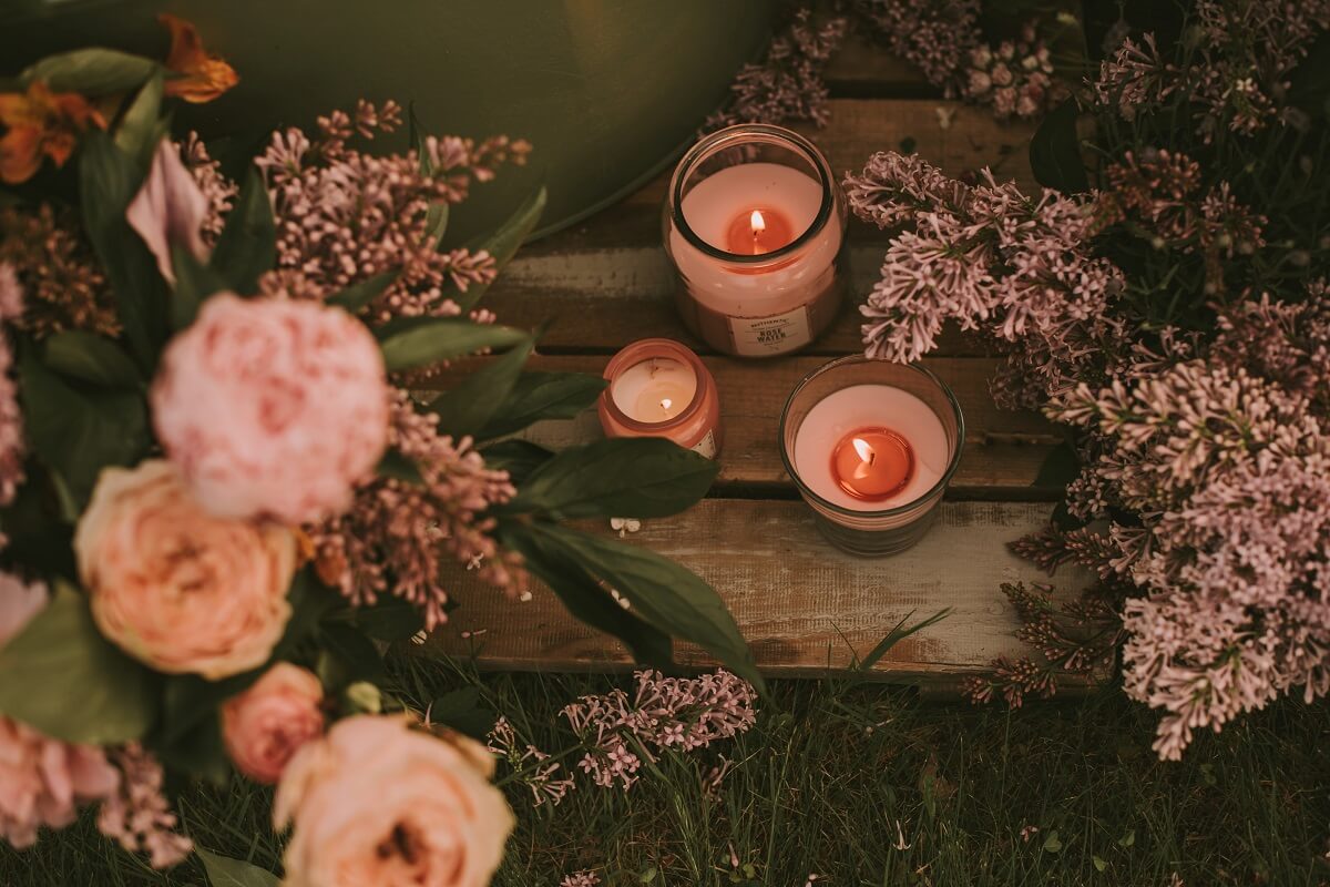 flowers and candles