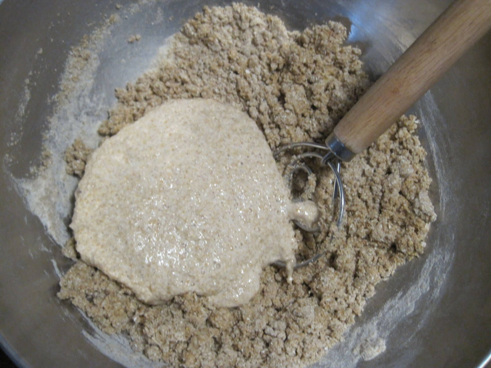 sourdough starter and ingredients