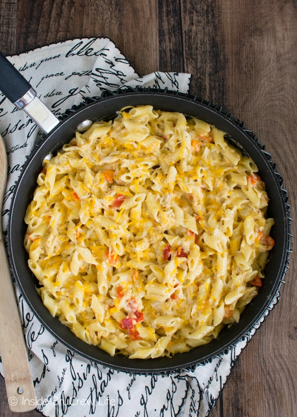cheesy chicken pasta skillet