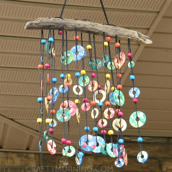 colorful metal washer wind chimes