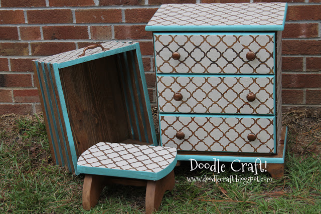 stenciled night stand
