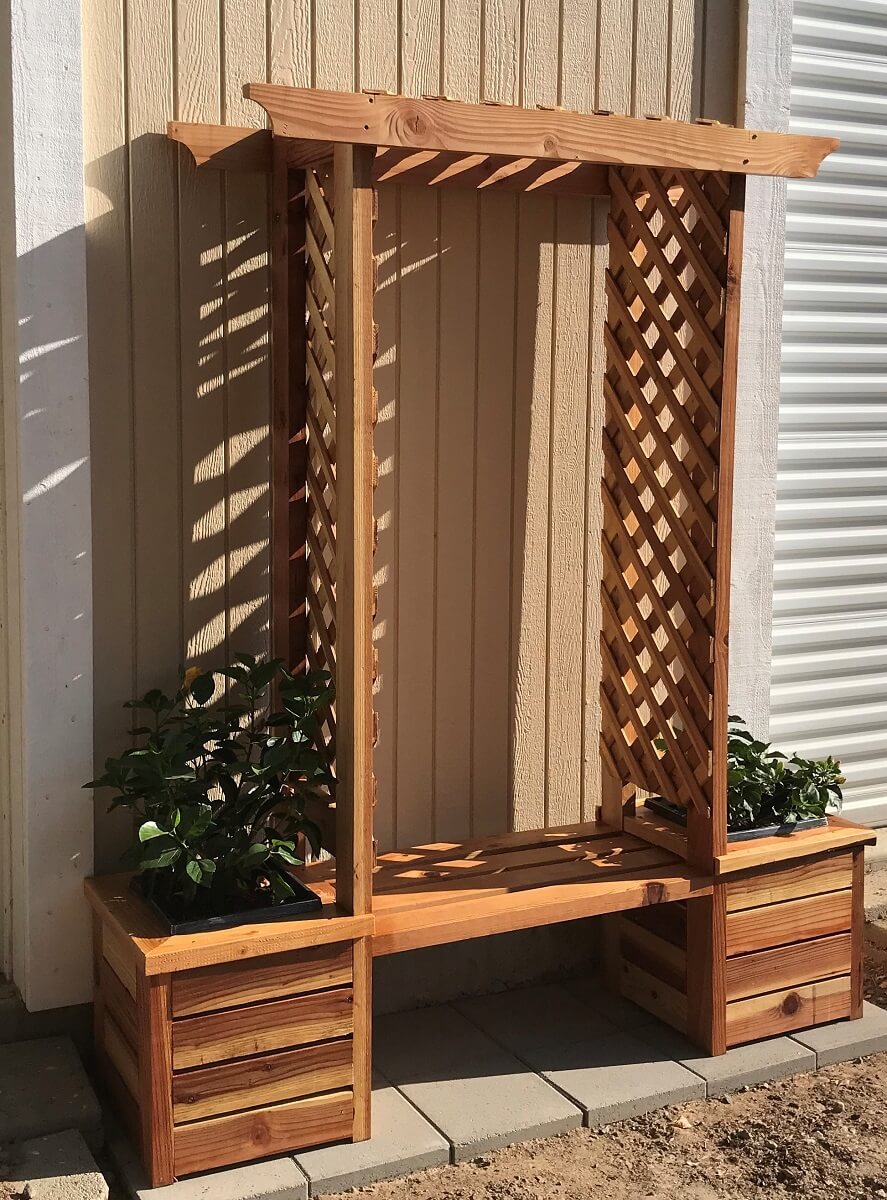 lattice garden bench